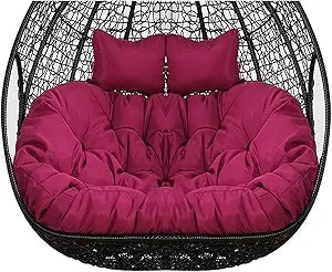 2 Persons Hammock Swing Chair Cushion, Double Egg Chair Pads Luxury Outdoor Patio Wicker Loveseat Hanging Swing Egg Chairs for