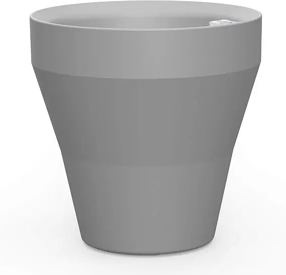 Crescent Garden Rim TruDrop Planter, Self-Watering Plant Pot, 18-Inch (Caviar Black)