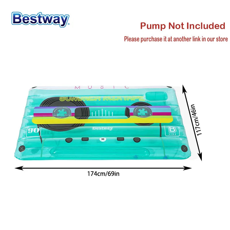 Bestway 43649 1PC 【Not Inflatable Shipping】 Inflatable Floating Pool Chair Bed, Inflatable Float, Inflatable Floating