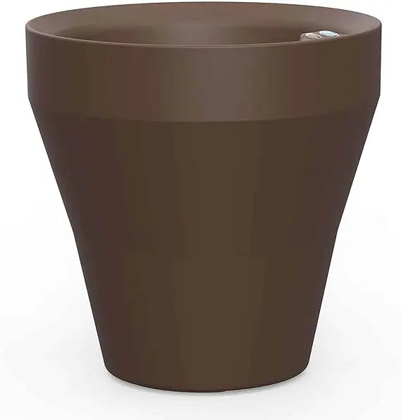 Crescent Garden Rim TruDrop Planter, Self-Watering Plant Pot, 18-Inch (Caviar Black)