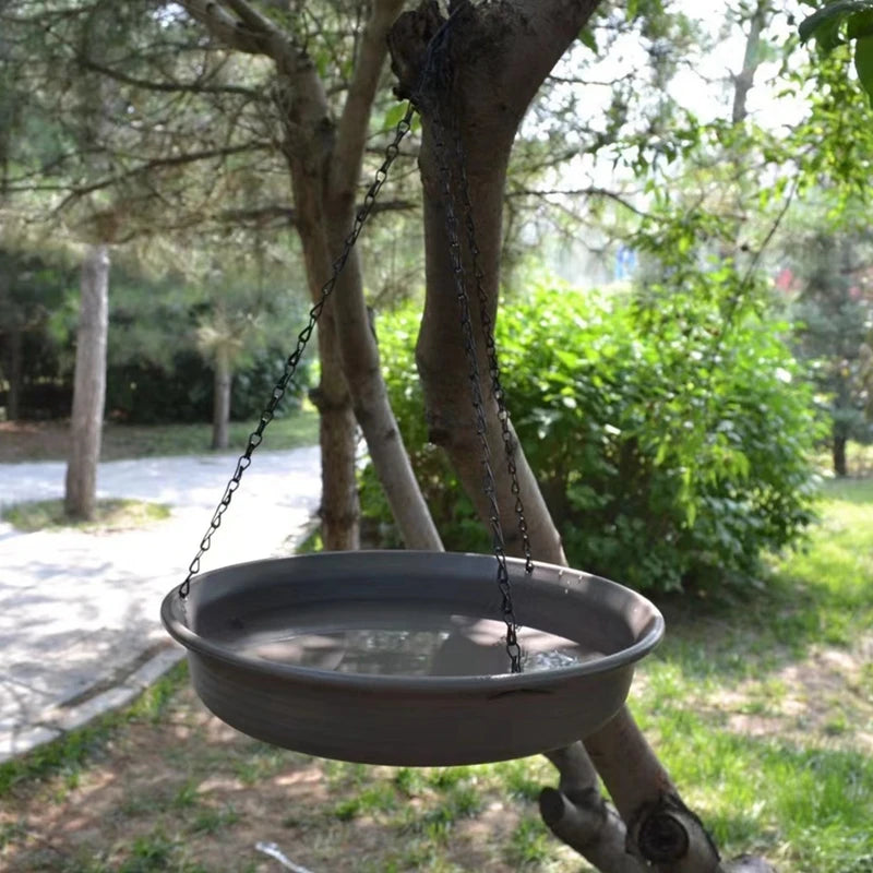 Hanging Bird Bathtub Bird Feeding Dish Tray Platform Feeder Bird Water Bowl Bird Bath for Outdoor Patio Parrot Tree Decorations
