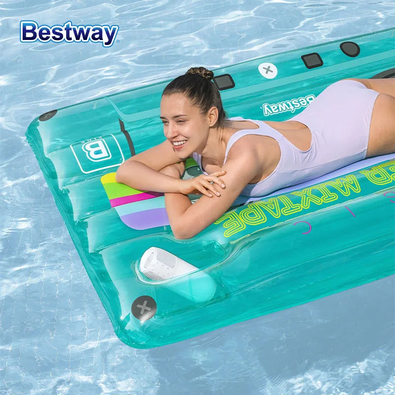 Bestway 43649 1PC 【Not Inflatable Shipping】 Inflatable Floating Pool Chair Bed, Inflatable Float, Inflatable Floating