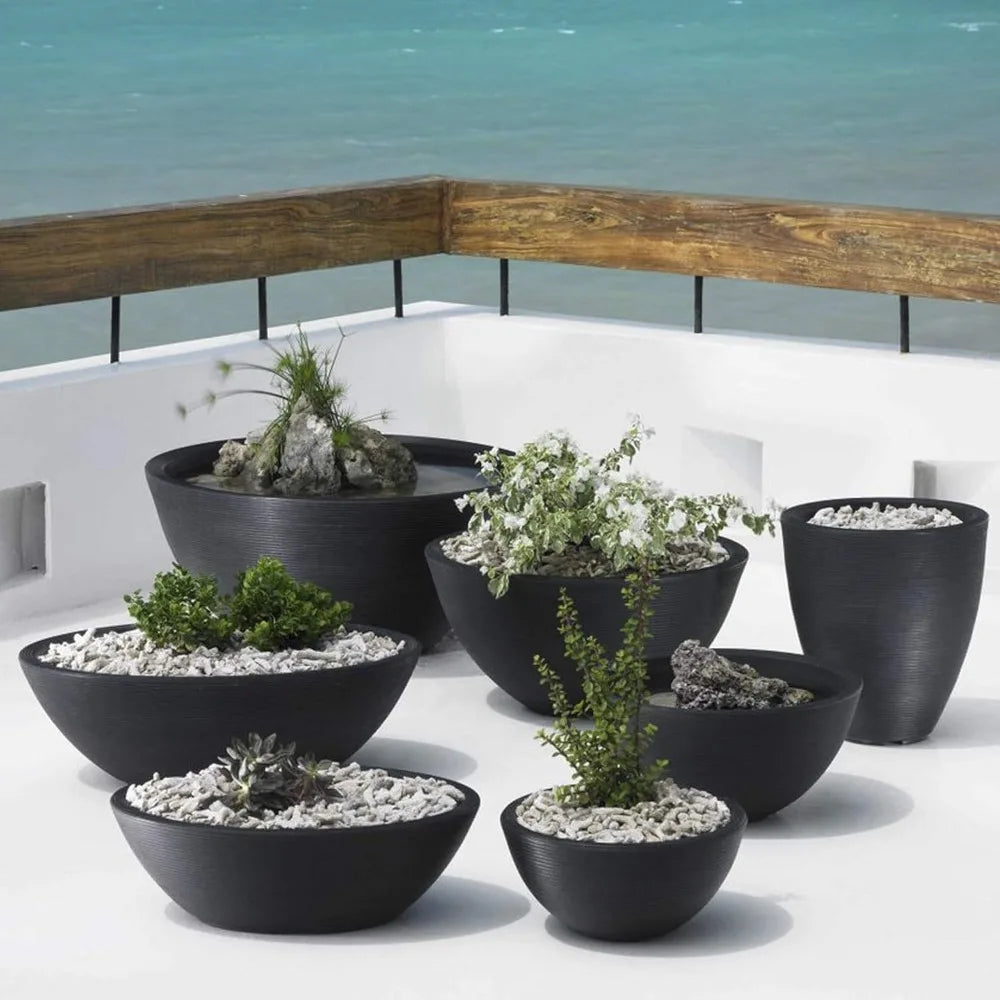 Crescent Garden Delano Planter, Double-Walled Plant Pot, 26-Inch (Old Bronze)
