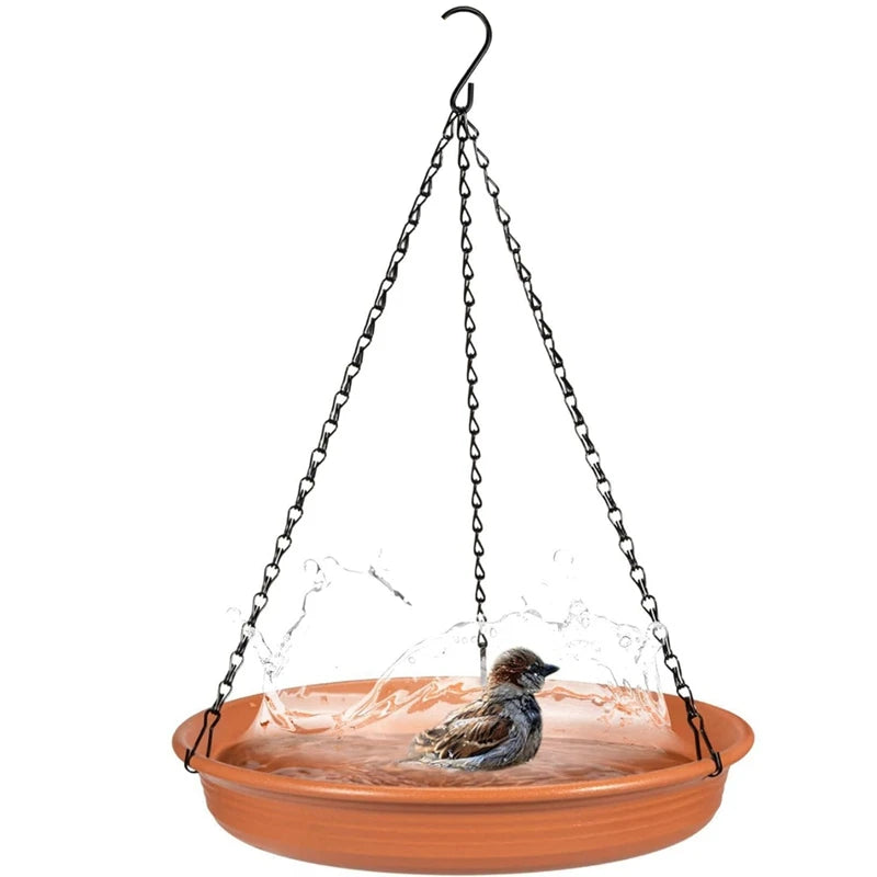 Hanging Bird Bathtub Bird Feeding Dish Tray Platform Feeder Bird Water Bowl Bird Bath for Outdoor Patio Parrot Tree Decorations