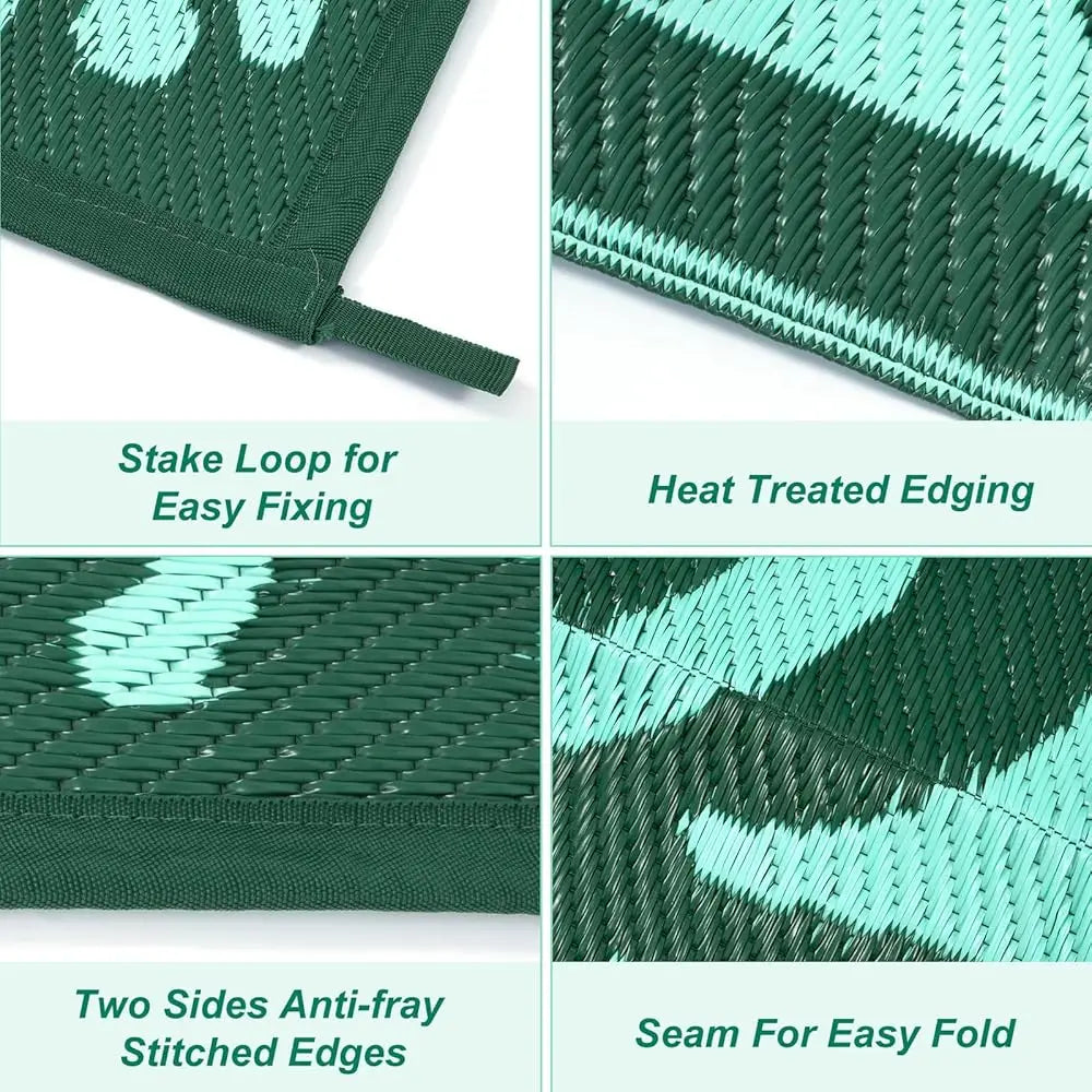 8X10 Outdoor Rug For Patios , Waterproof Camping Rug For Outside Rv, Reversible Plastic Straw Outside Rugs, Large Outdoor Area