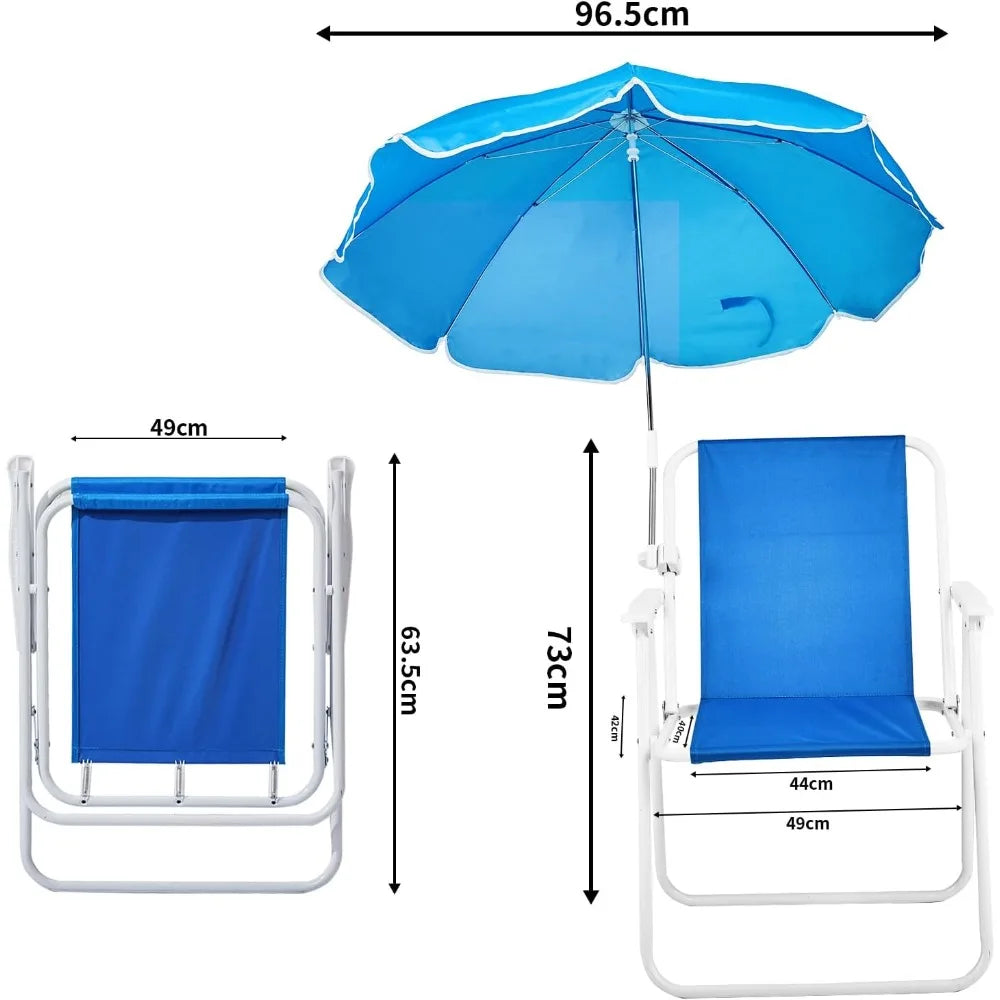Beach Chair with Umbrella, 2 Pack Beach Chair with 360° Canopy Shadefor Adults,Camping Chairs for Camping, Pool