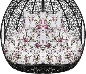 2 Persons Hammock Swing Chair Cushion, Double Egg Chair Pads Luxury Outdoor Patio Wicker Loveseat Hanging Swing Egg Chairs for