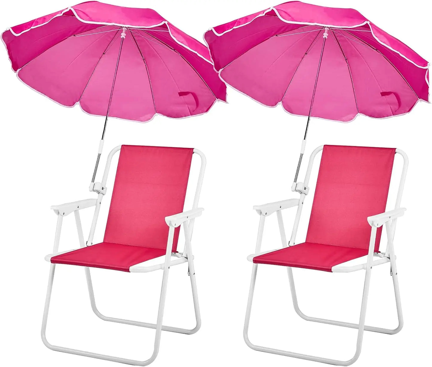 Beach Chair with Umbrella, 2 Pack Beach Chair with 360° Canopy Shadefor Adults,Camping Chairs for Camping, Pool