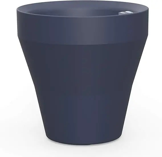 Crescent Garden Rim TruDrop Planter, Self-Watering Plant Pot, 18-Inch (Caviar Black)