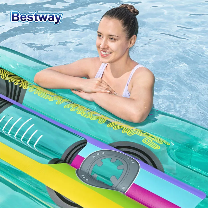 Bestway 43649 1PC 【Not Inflatable Shipping】 Inflatable Floating Pool Chair Bed, Inflatable Float, Inflatable Floating