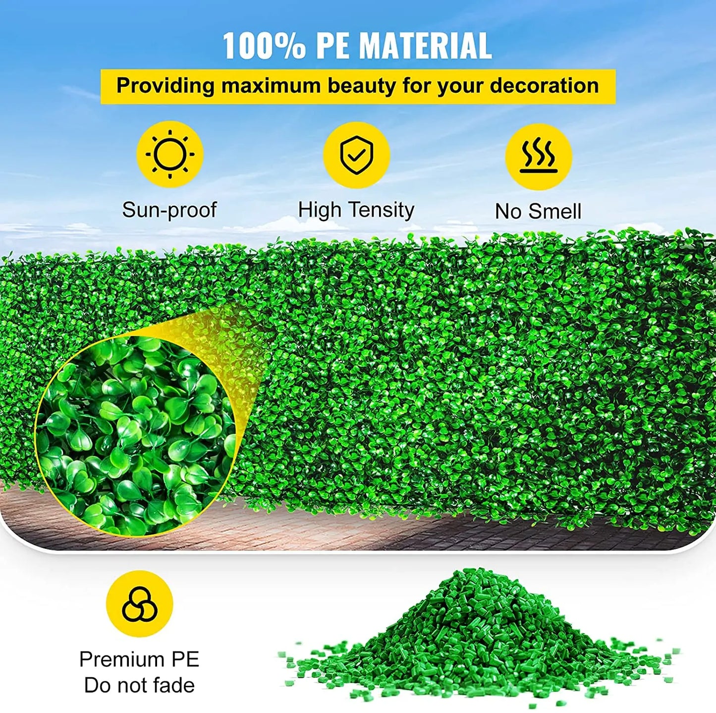 SucceBuy Artificial Plant Wall Decoration Boxwood Hedge Wall Panel Decor Fake Plants Grass Backdrop Wall Privacy Hedge Screen