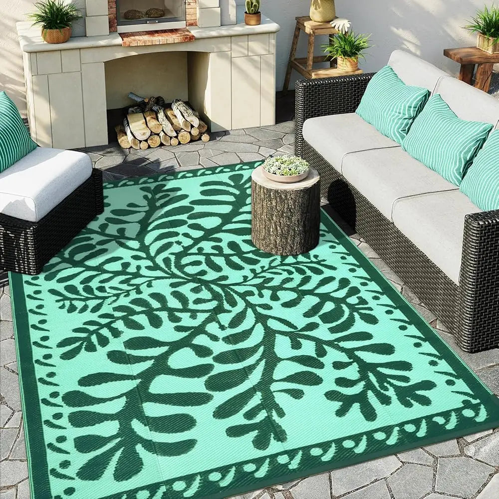 8X10 Outdoor Rug For Patios , Waterproof Camping Rug For Outside Rv, Reversible Plastic Straw Outside Rugs, Large Outdoor Area