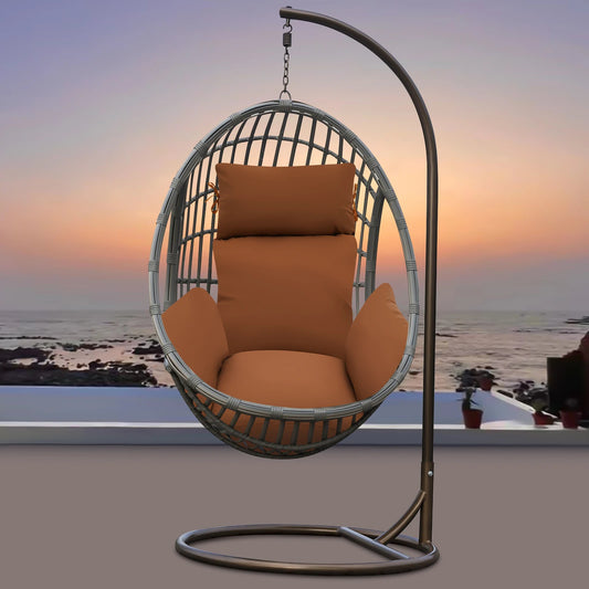 Thicken Hanging Egg Chair Cushion Detachable Hanging Basket Chair Cushion Egg Chair Cushion with Headrest for Patio Garden
