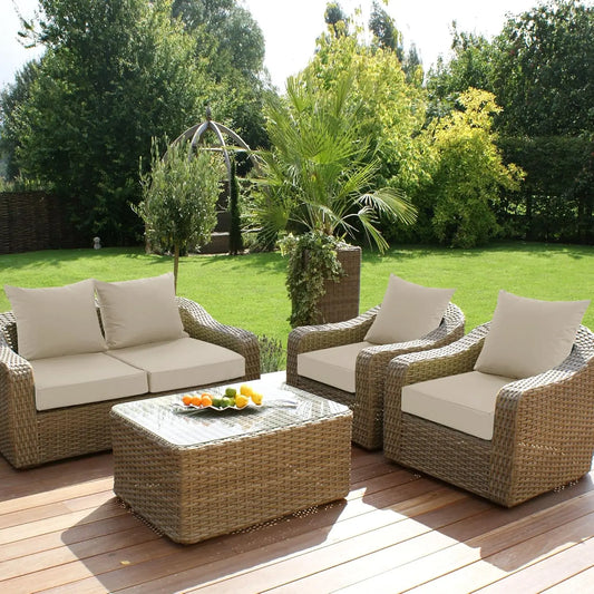 Outdoor Chair Cushions Set of 4, Waterproof Backrest and Deep Seat Cushion Set for Patio Furniture, Outdoor Sofa