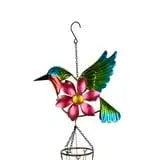 Outdoor 33" H Hummingbird and Flower Metal Wind Chime