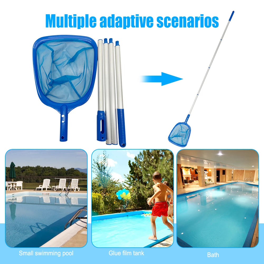 Swimming Pool Skimmer Net Telescopic Swimming Pool Net Leaf Skimmer Detachable  Multifunctional Debris Tools Accessories