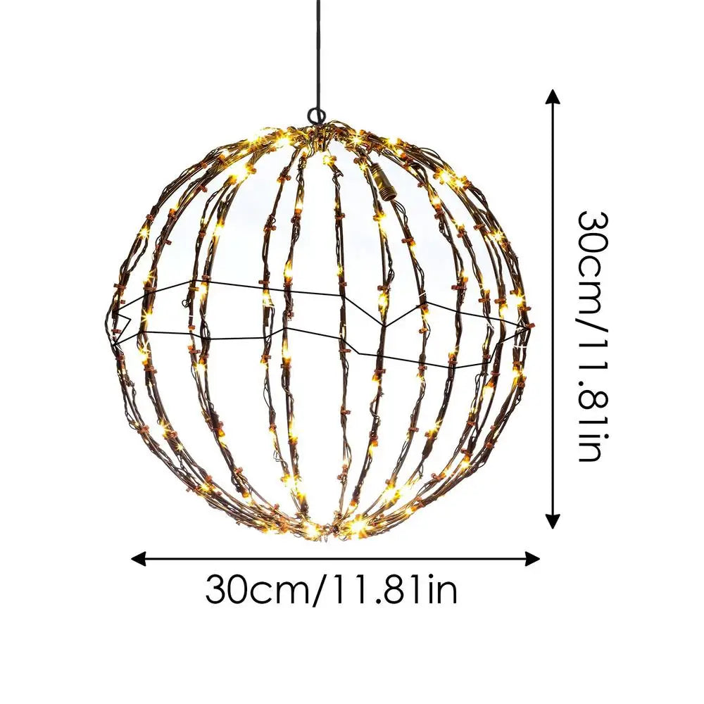 Festival Outdoor Decor LED Lights Rattan Ball String Lights Home Garden Christmas Tree Hanging Lamp Wedding Decoration