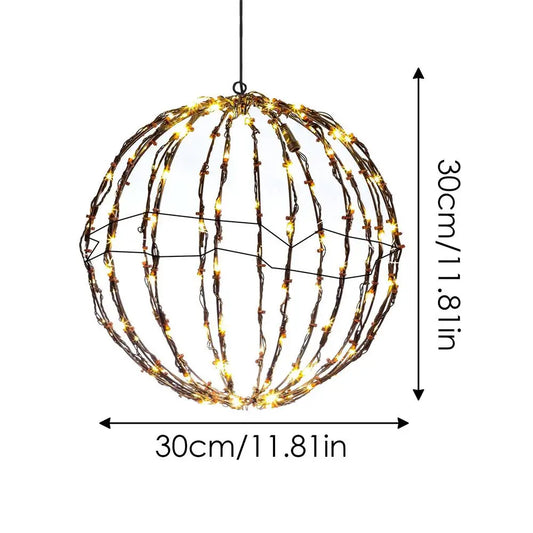 Festival Outdoor Decor LED Lights Rattan Ball String Lights Home Garden Christmas Tree Hanging Lamp Wedding Decoration