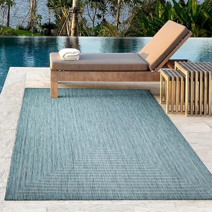 Outdoor Area Rug, Weather Resistant, Easy To Clean, Stain Resistant Floor Mat for Dining Room, Backyard, Deck, Outdoor Carpet