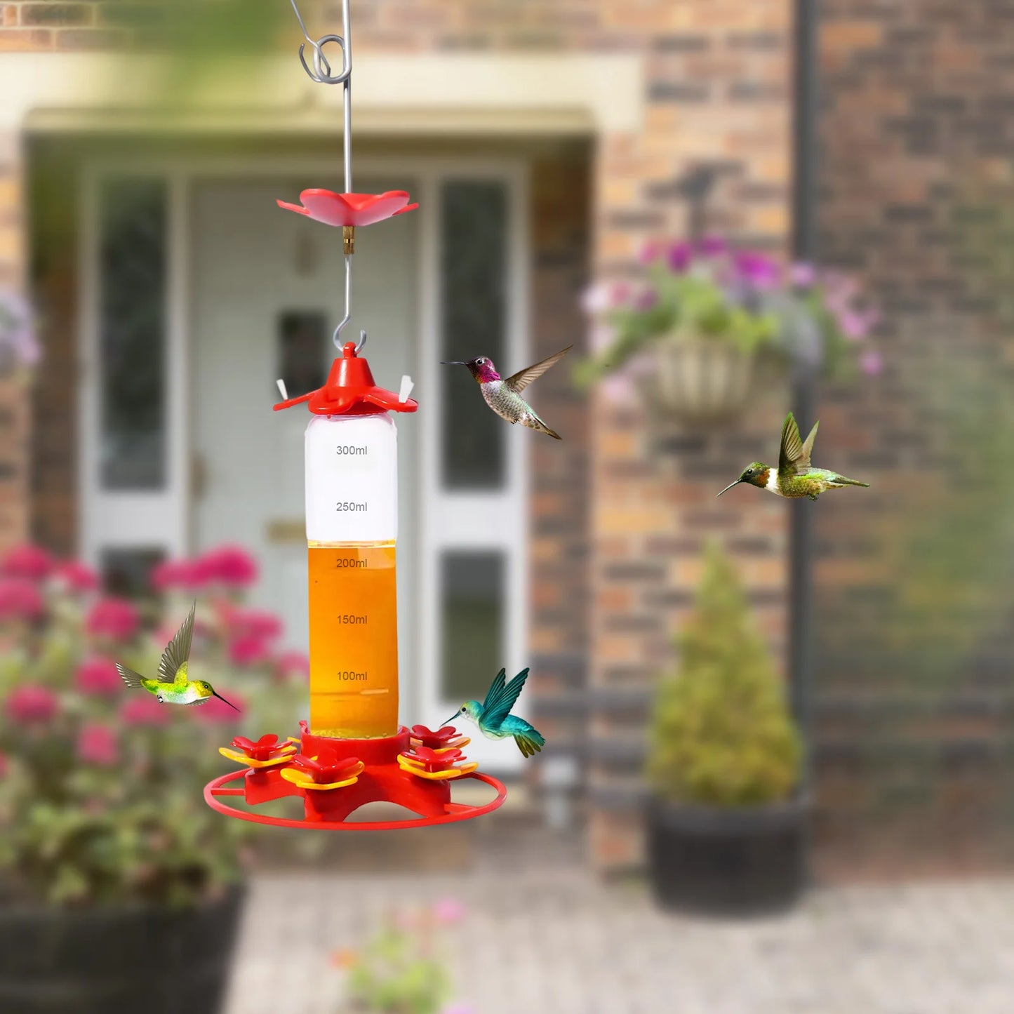 Hummingbird Water Feeders Hanging Garden Hummingbird Drinker Anti-ants Leakproof Easy To Clean Birds Feeding Supplies