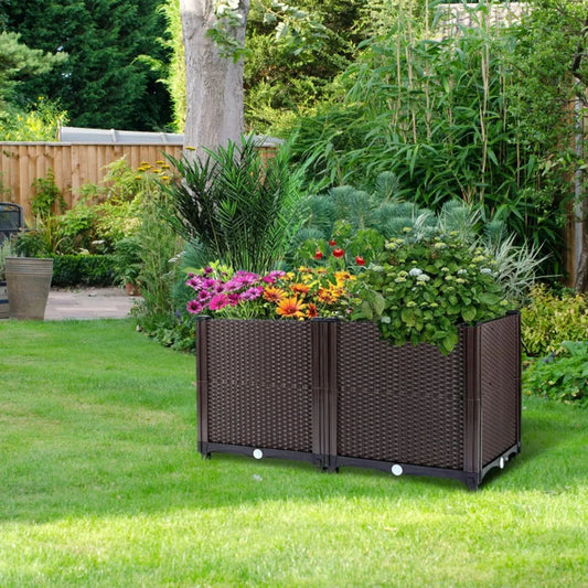 Raised Garden Bed Planter for Outdoor Plants Plastic Planters Box Elevated Garden Boxes Plant Pots