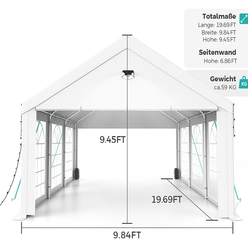 Sannwsg Party Tent- 10x20FT Heavy Duty Canopy Tent with Removable sidewals,outdoor Waiterpro Patio camping Gazebo sheter,perect