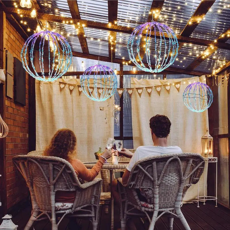 Festival Outdoor Decor LED Lights Rattan Ball String Lights Home Garden Christmas Tree Hanging Lamp Wedding Decoration
