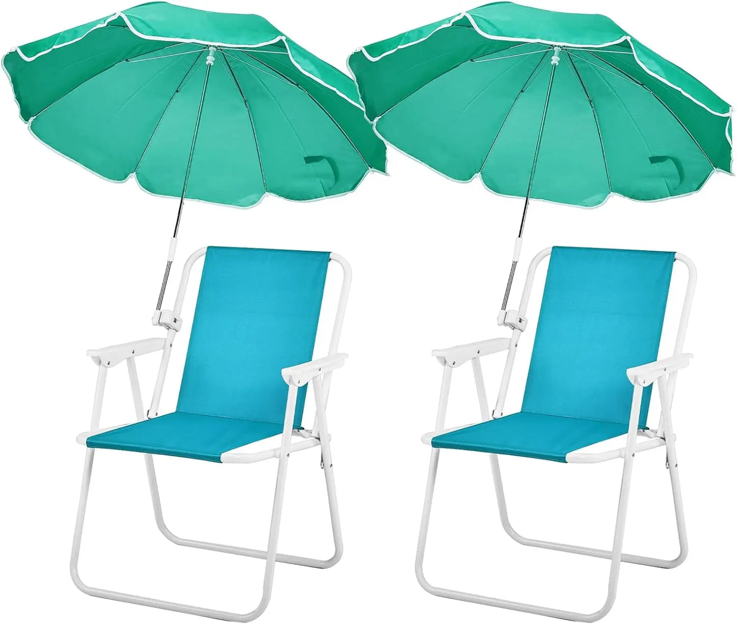 Beach Chair with Umbrella, 2 Pack Beach Chair with 360° Canopy Shadefor Adults，Camping Chairs for Camping, Pool