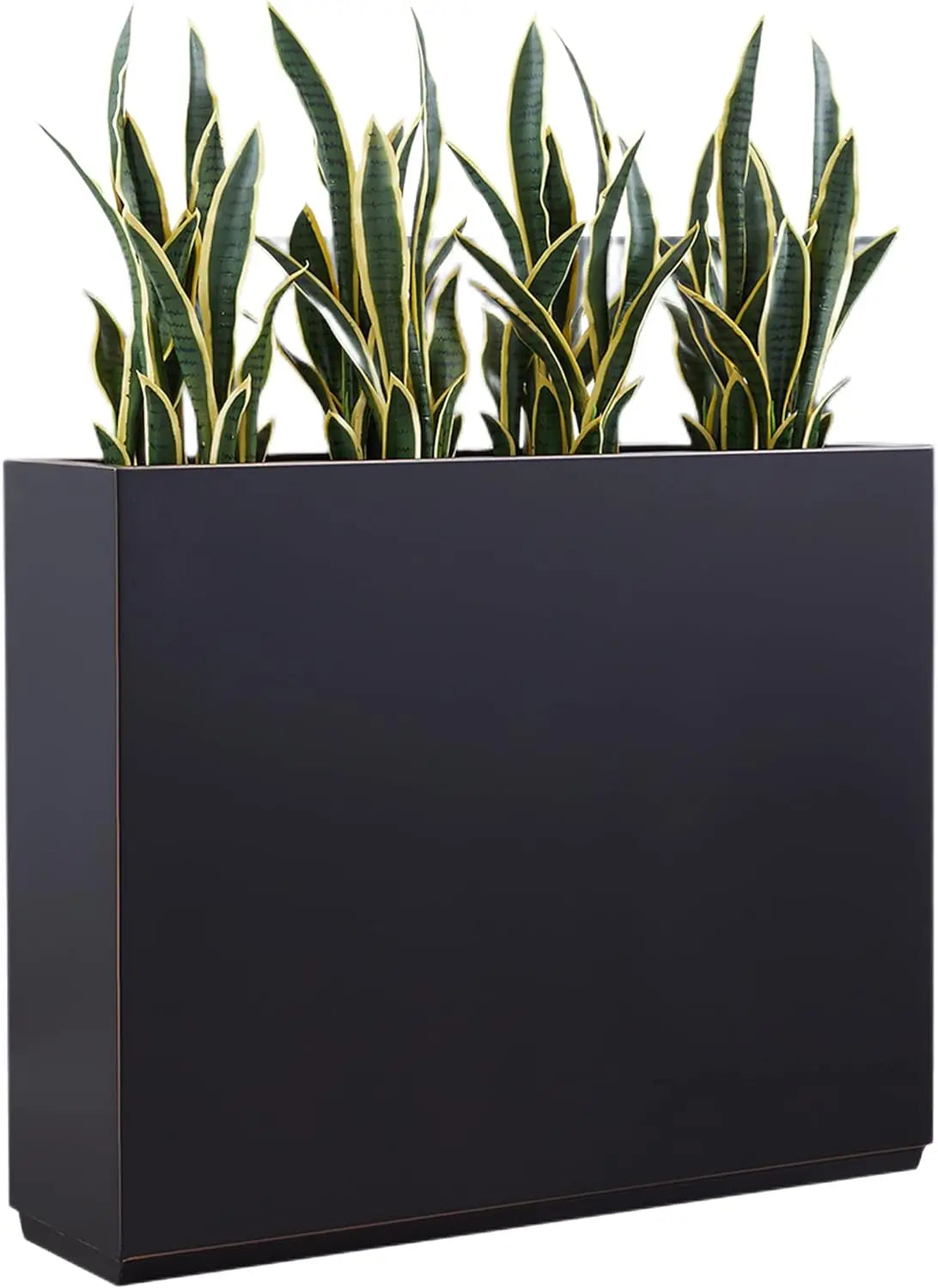 Metallic Heavy Planter for Outdoor Plants, 38Lx10Wx30H Inches Tall and Long Metal Divider Planter Box, Outdoor Planter