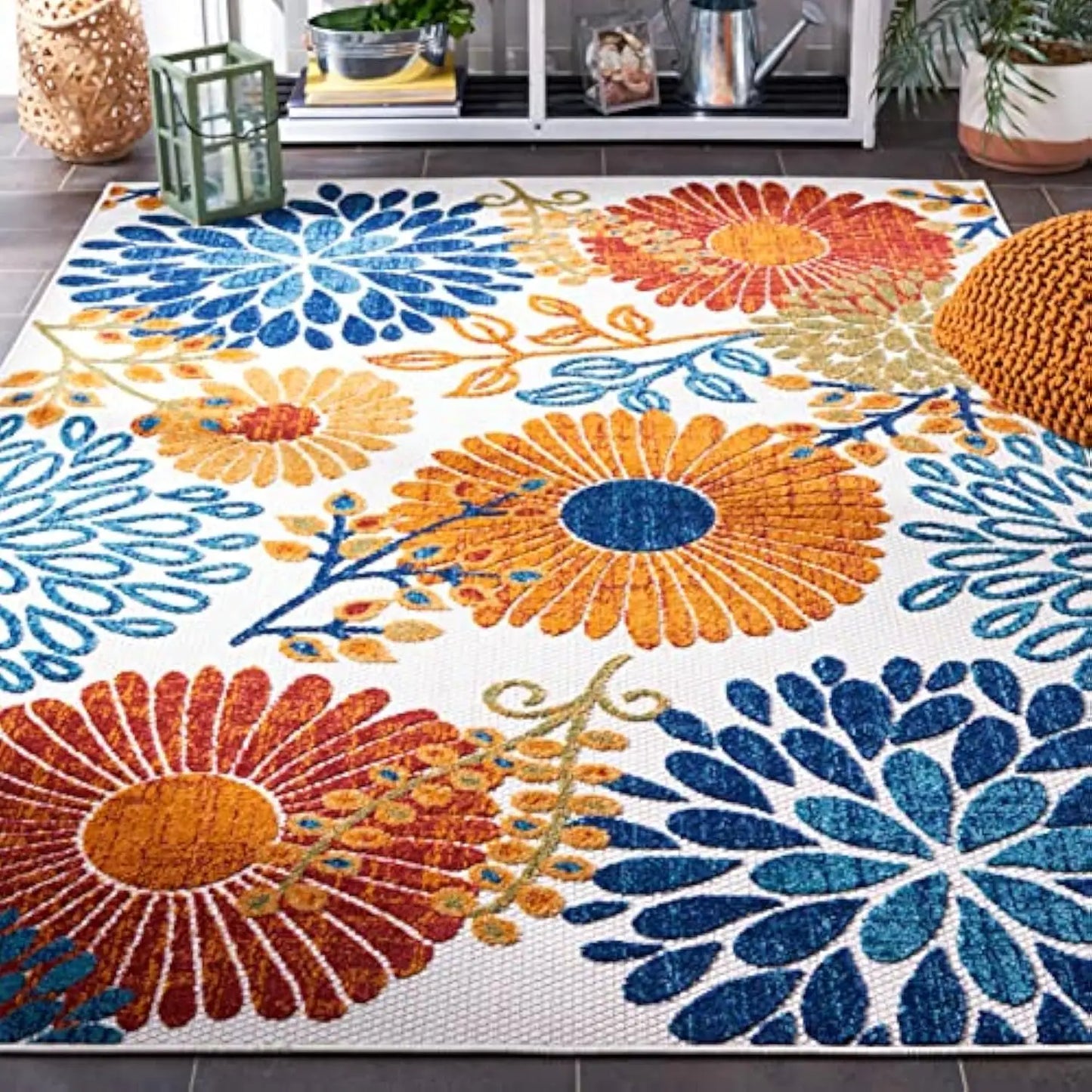 VIKAMA Modern Outdoor Carpets, Summer Anti-Slip Terrace Floor Mats, Large Grassland Camping Carpets, Foldable Portable Carpets