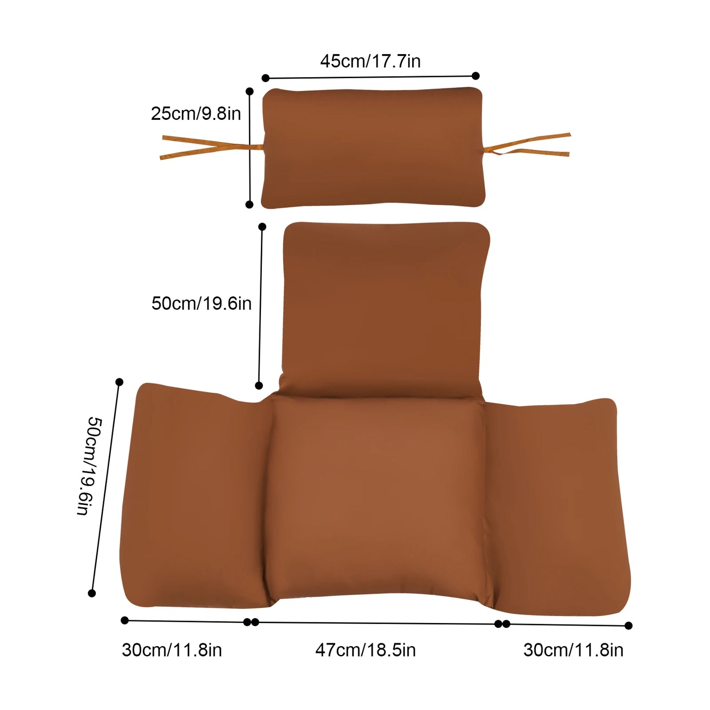 Thicken Hanging Egg Chair Cushion Detachable Hanging Basket Chair Cushion Egg Chair Cushion with Headrest for Patio Garden