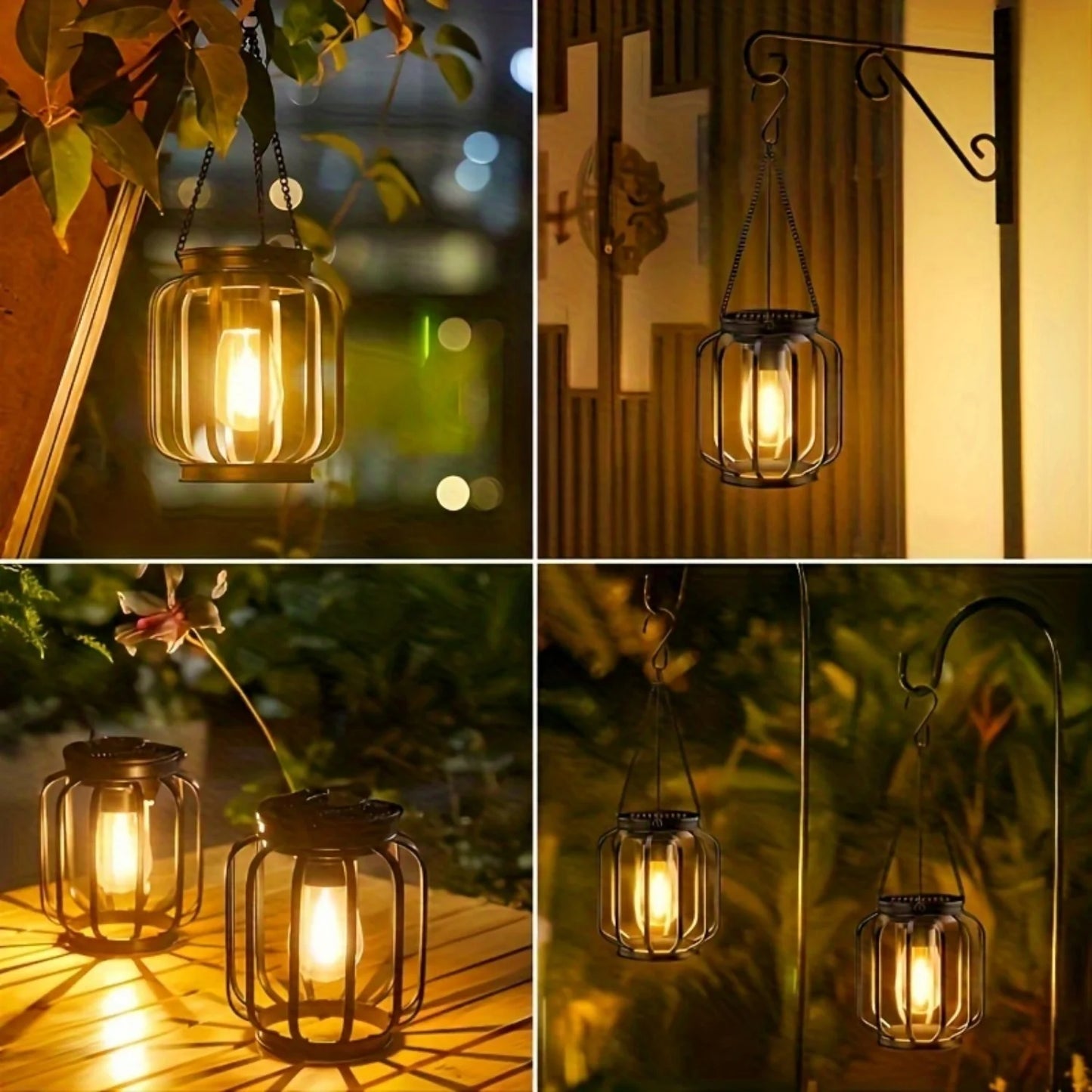 2/4 Pack Brighter Cylindrical Hanging Solar Lights Outdoor, Auto On/Off Outdoor Solar Lights for Yard Garden Patio Pathway Decor