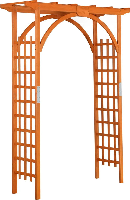 85in Wooden Garden Trellis Horticulture Garden Arch Arbor for Climbing Planting Plant Stand in Garden Yard Outdoor, Brown