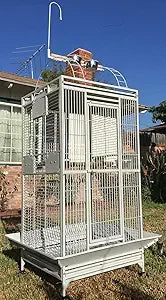 Large Elegant Wrought Iron Play Top Bird Parrot Cage for Small Quaker Amazon Parrot Cockatiel Sun Green Cheek Conure Dove Cockat