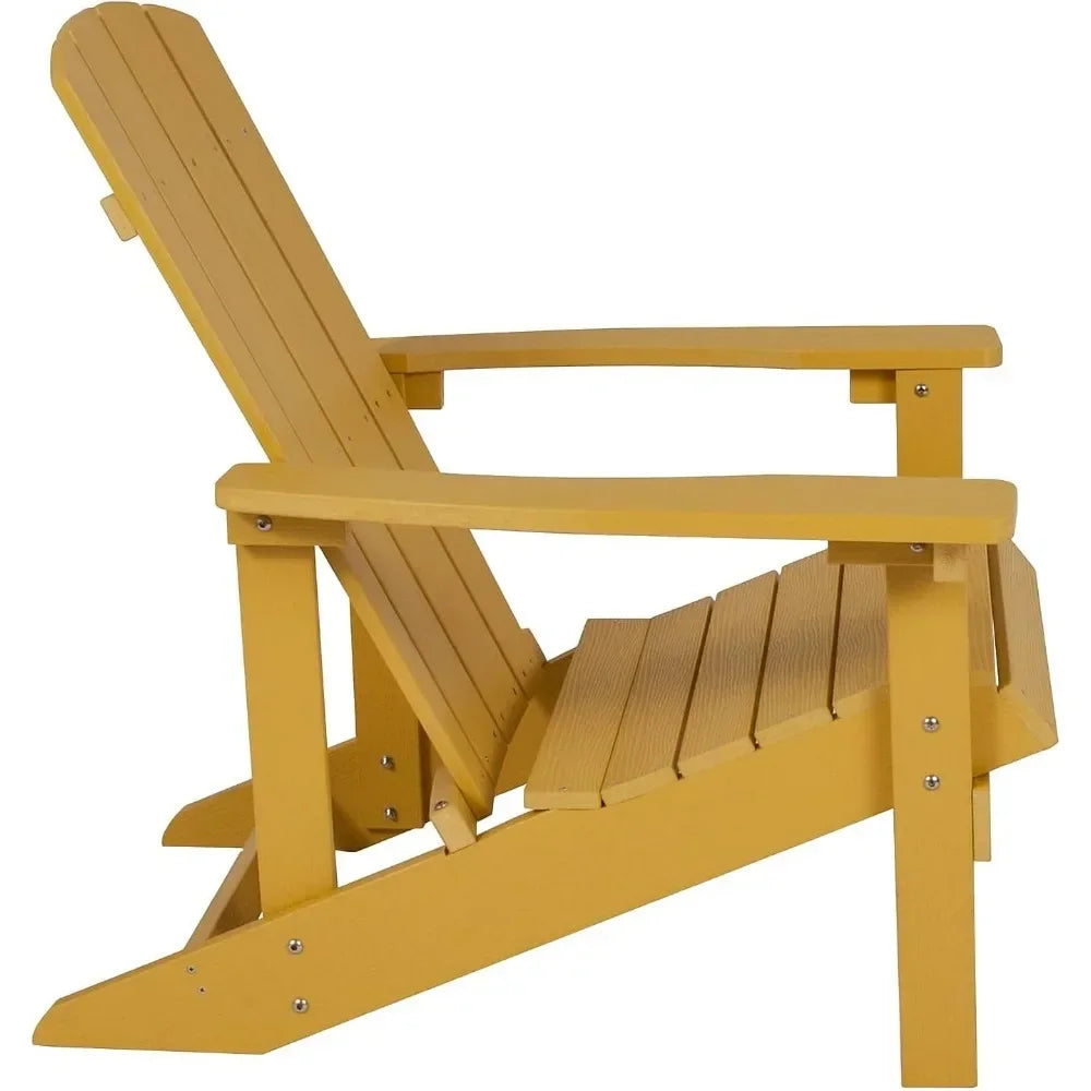 Commercial Grade Indoor/Outdoor Adirondack Chair, Weather Resistant Durable Poly Resin Deck and Patio Seating
