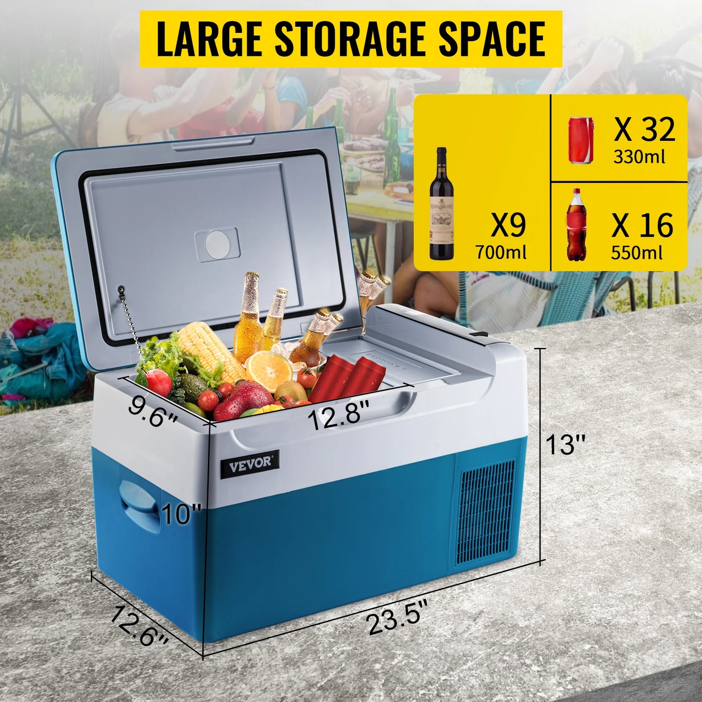 SucceBuy 20L22L35L45L55L Car Refrigerator Mini Fridge Freezer Portable Compressor Cooler 12/24V DC 110-240V Ice Box for Camping