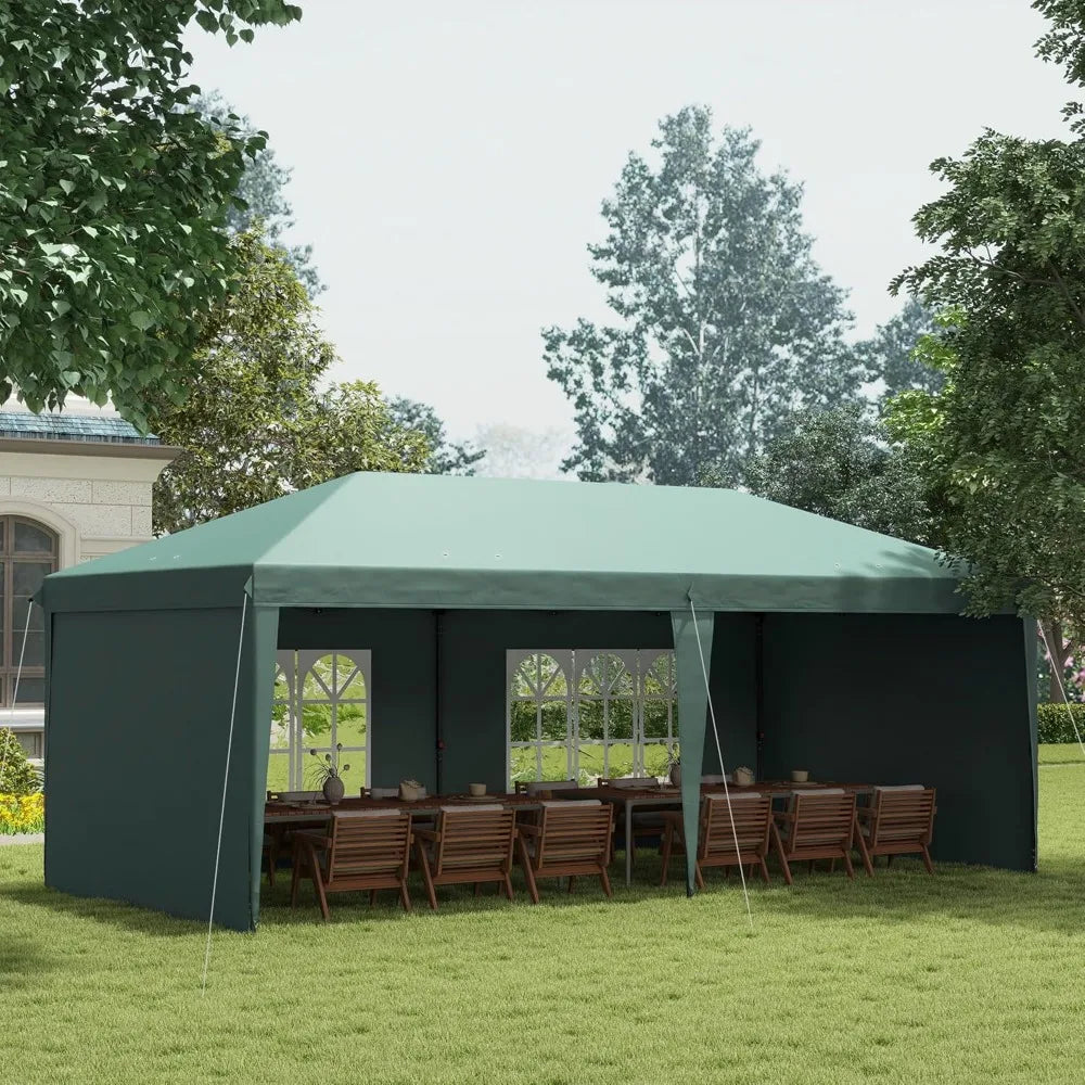 10' x 20' Pop Up Canopy Tent with 4 Sidewalls, Heavy Duty Tents for Parties, Outdoor Instant Gazebo with Carrying Bag for Garde