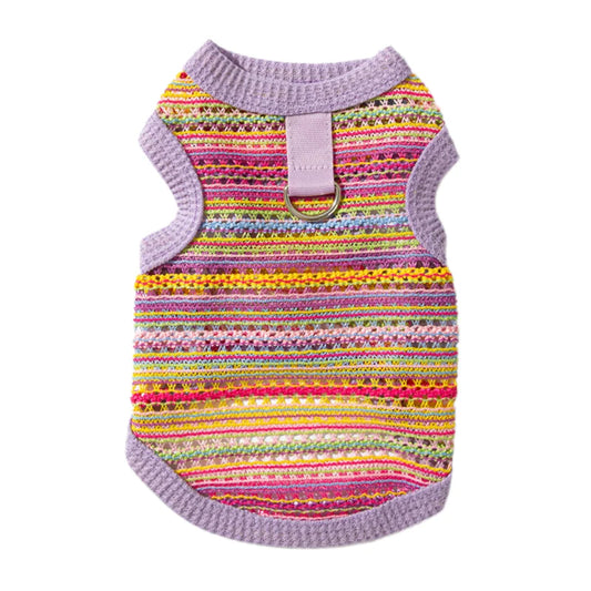 Multicolor Knit Mesh Vest For Dogs & Cats - Breathable Pet Clothing For Teddy, Bichon, And Small Breeds