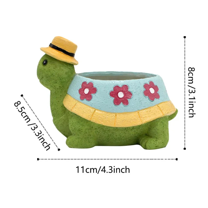 1pc Adorable Garden Turtle Succulent Pot - Planters Resin Statue Plant Flower Pot Yard Garden Patio Vase Outdoor -Indoor/Out