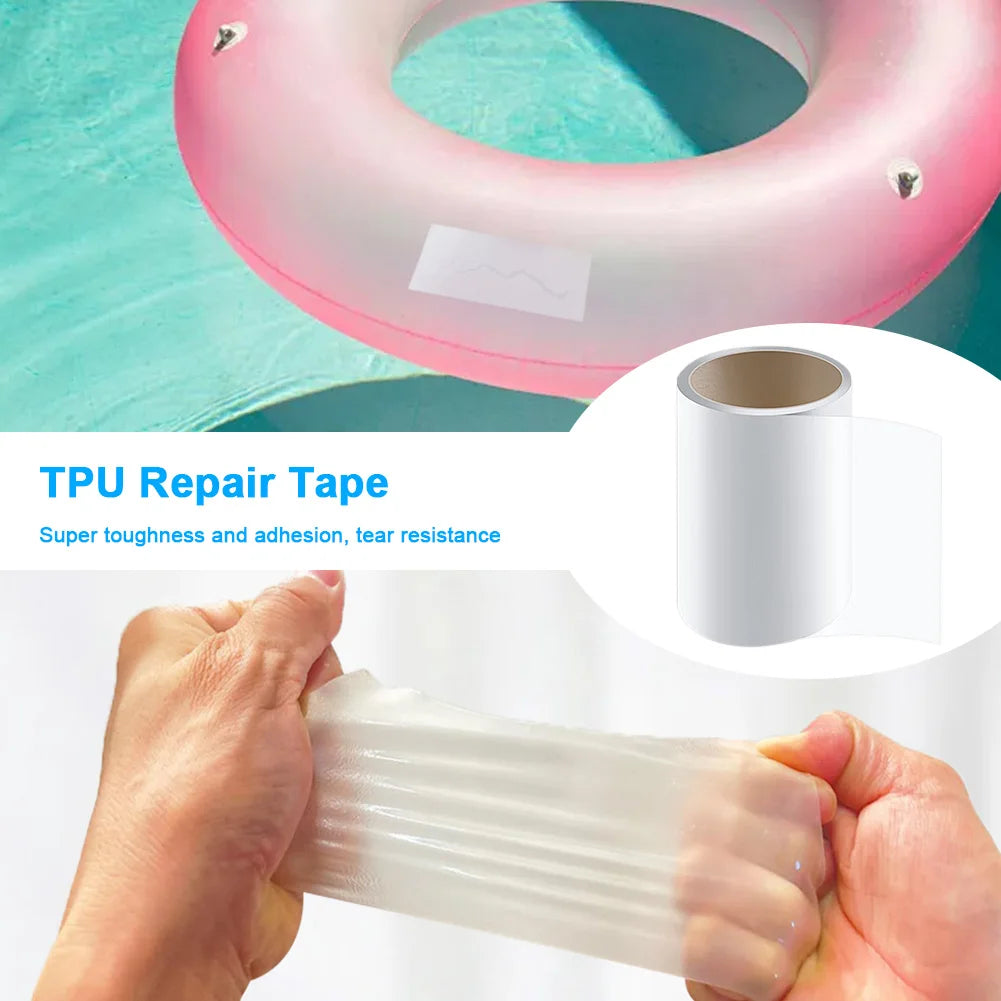 1 Roll Repair Patches Kit TPU Tape Professional Repairing Patches Inflatable Toy Swimming Pool Float Tent Air Mattress Raincoat