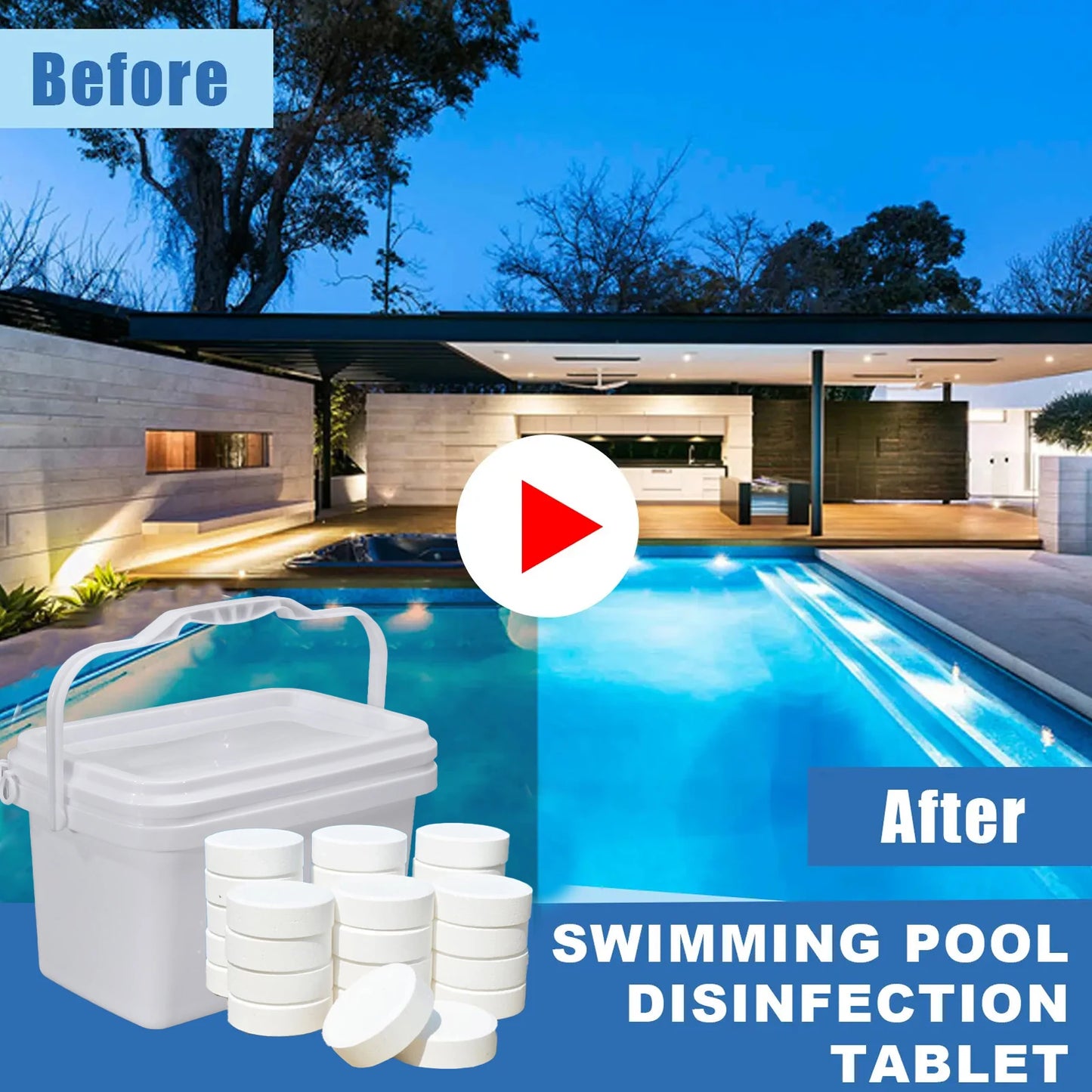 3 Inch 40Lbs Pool Chlorine Tablets - Stabilized Chlorine Tablets for Hot Tubs,Swimming Pools and Spas - Slow Dissolving - Indivi