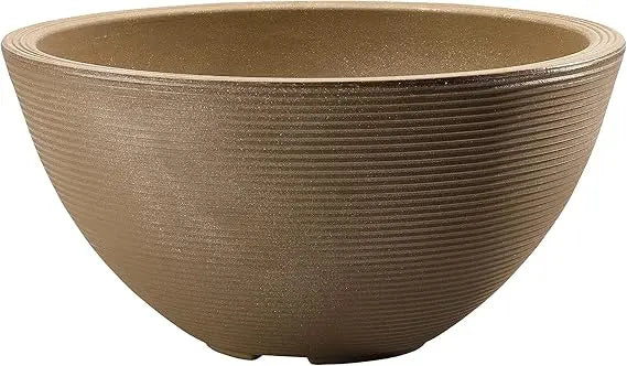 Crescent Garden Delano Planter, Double-Walled Plant Pot, 26-Inch (Old Bronze)