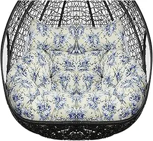 2 Persons Hammock Swing Chair Cushion, Double Egg Chair Pads Luxury Outdoor Patio Wicker Loveseat Hanging Swing Egg Chairs for