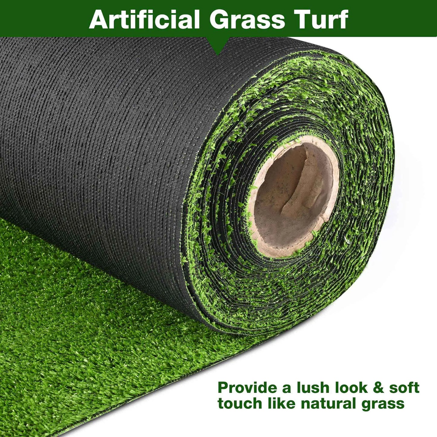 Realistic Synthetic Artificial Grass Mat 65x 3ft with 3/8" grass blades height Indoor Outdoor Garden Lawn Landscape Turf
