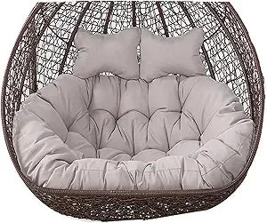 2 Persons Hammock Swing Chair Cushion, Double Egg Chair Pads Luxury Outdoor Patio Wicker Loveseat Hanging Swing Egg Chairs for