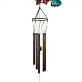 Outdoor 33" H Hummingbird and Flower Metal Wind Chime