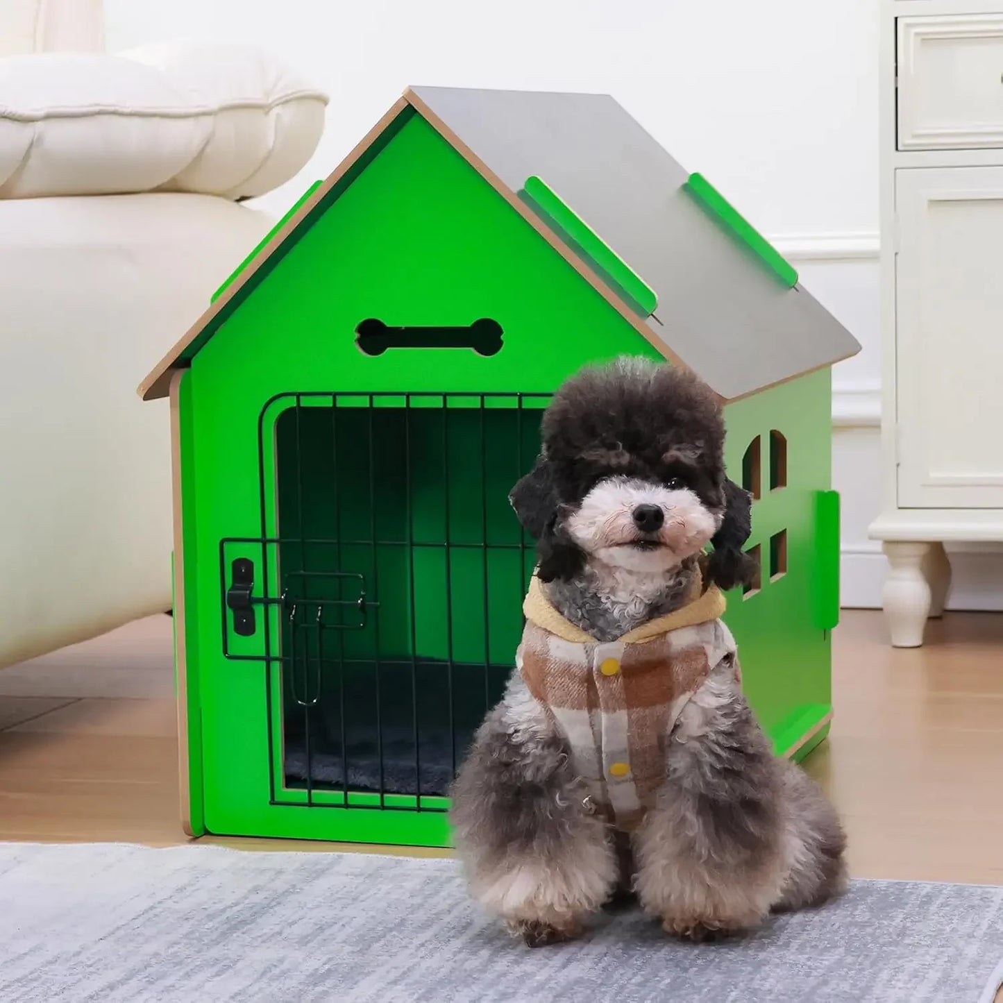 Dog House Indoor for Small Dogs or Cats, Cozy Wooden Design, Small Indoor Bed House