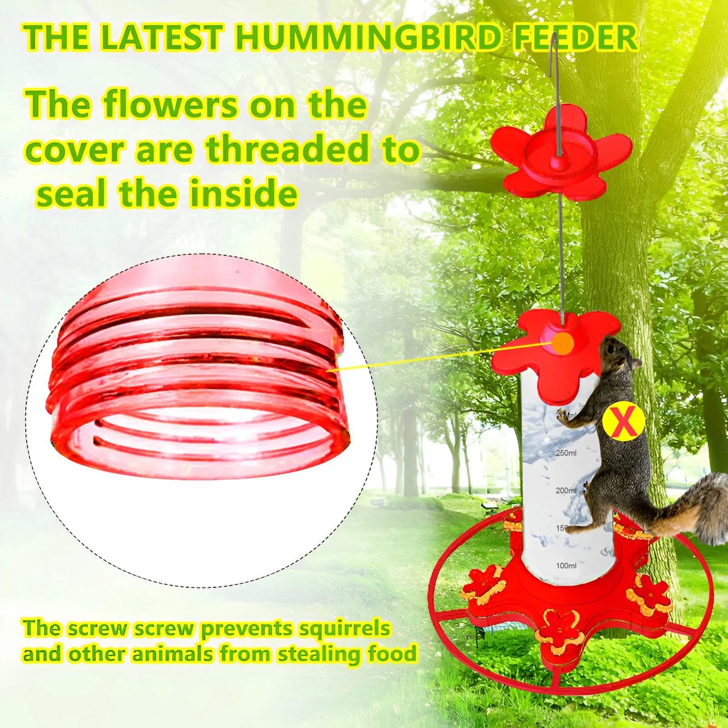 Hummingbird Water Feeders Hanging Garden Hummingbird Drinker Anti-ants Leakproof Easy To Clean Birds Feeding Supplies
