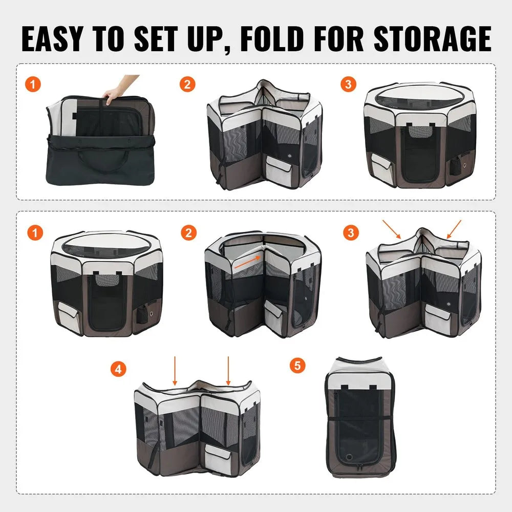 Foldable Pet Playpen 36 inch Portable Dog Playpen Crate Kennel for Cat