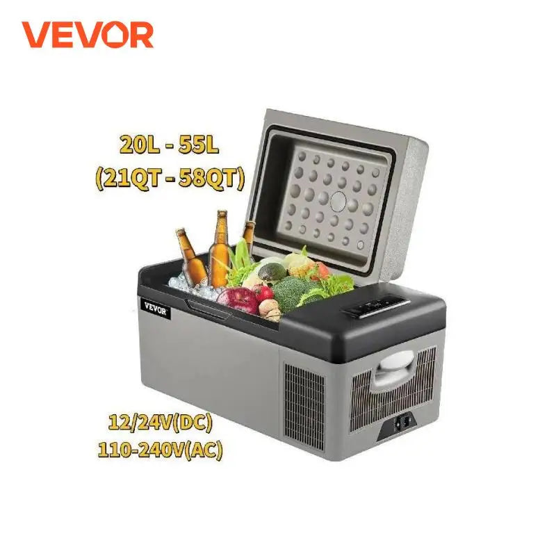 SucceBuy 20L22L35L45L55L Car Refrigerator Mini Fridge Freezer Portable Compressor Cooler 12/24V DC 110-240V Ice Box for Camping